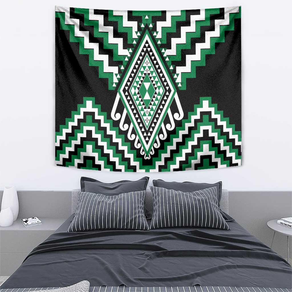 Green Aotearoa Taniko Poutama Patikitiki Tapestry