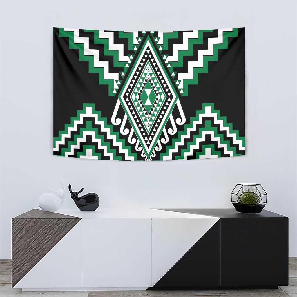Green Aotearoa Taniko Poutama Patikitiki Tapestry