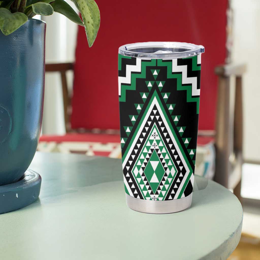 Green Aotearoa Taniko Poutama Patikitiki Tumbler Cup
