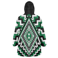 Green Aotearoa Taniko Poutama Patikitiki Wearable Blanket Hoodie