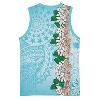 Cook Islands Tiare Maori With Conch Shell Basketball Jersey Pasifika Fest Polynesian Tattoo Turquoise