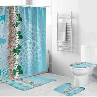 Cook Islands Tiare Maori With Conch Shell Bathroom Set Pasifika Fest Polynesian Tattoo Turquoise