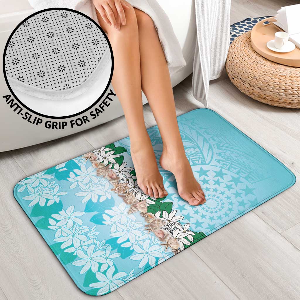 Cook Islands Tiare Maori With Conch Shell Bathroom Set Pasifika Fest Polynesian Tattoo Turquoise