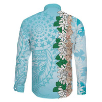 Cook Islands Tiare Maori With Conch Shell Family Matching Summer Maxi Dress and Hawaiian Shirt Pasifika Fest Polynesian Tattoo Turquoise LT14 - Polynesian Pride