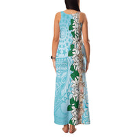 Cook Islands Tiare Maori With Conch Shell Family Matching Tank Maxi Dress and Hawaiian Shirt Pasifika Fest Polynesian Tattoo Turquoise LT14 - Polynesian Pride