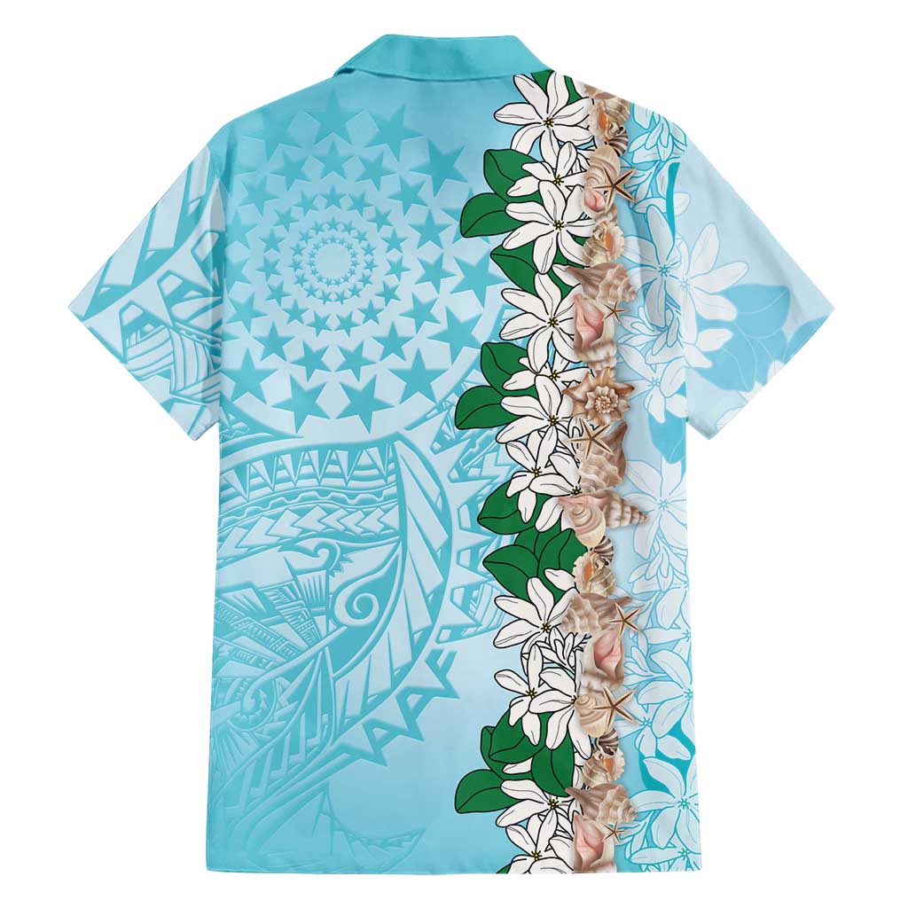 Cook Islands Tiare Maori With Conch Shell Hawaiian Shirt Pasifika Fest Polynesian Tattoo Turquoise