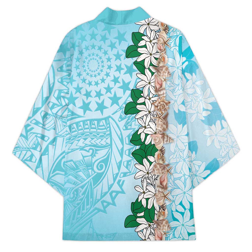 Cook Islands Tiare Maori With Conch Shell Kimono Pasifika Fest Polynesian Tattoo Turquoise