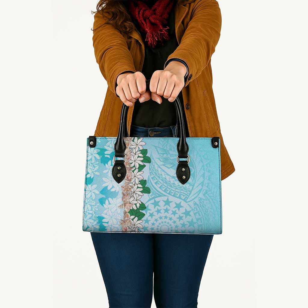 Cook Islands Tiare Maori With Conch Shell Leather Bag Pasifika Fest Polynesian Tattoo Turquoise