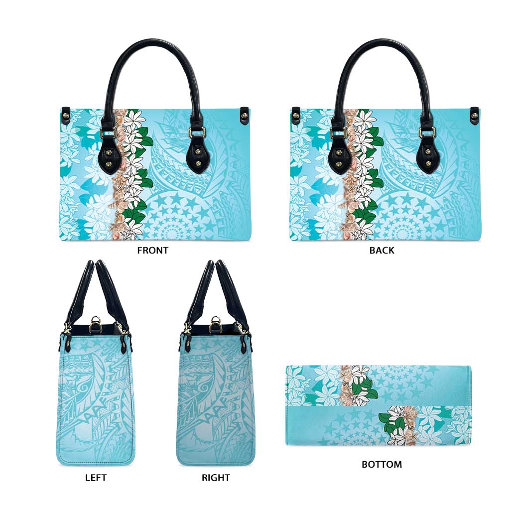 Cook Islands Tiare Maori With Conch Shell Leather Bag Pasifika Fest Polynesian Tattoo Turquoise
