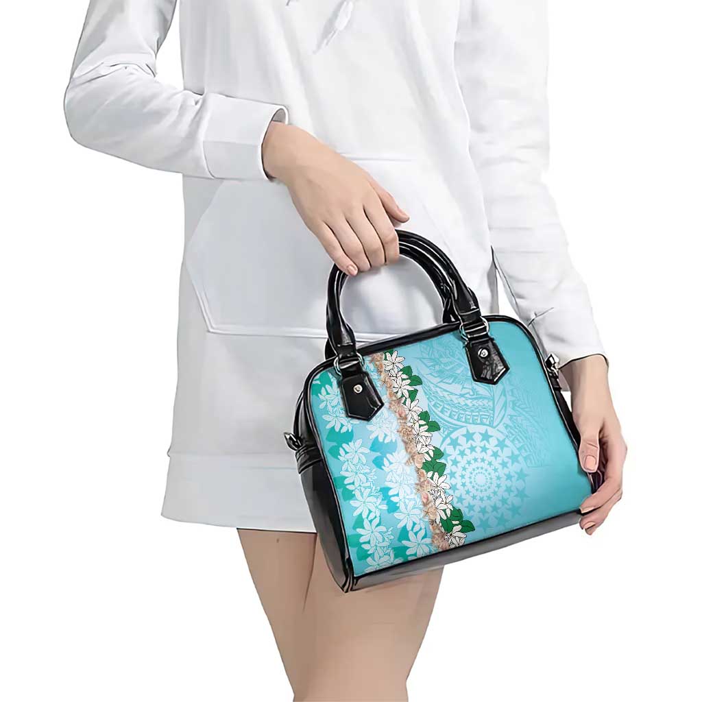 Cook Islands Tiare Maori With Conch Shell Shoulder Handbag Pasifika Fest Polynesian Tattoo Turquoise