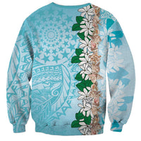 Cook Islands Tiare Maori With Conch Shell Sweatshirt Pasifika Fest Polynesian Tattoo Turquoise