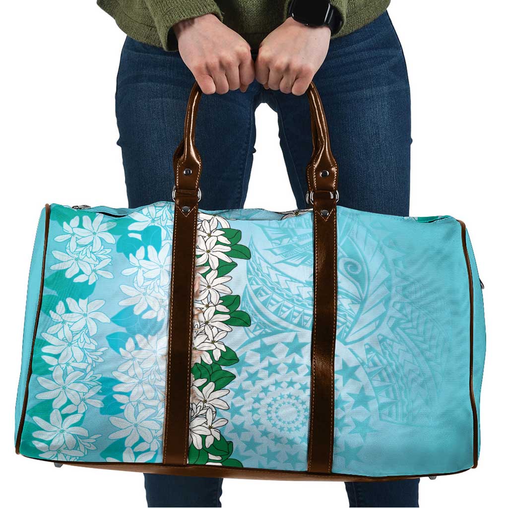 Cook Islands Tiare Maori With Conch Shell Travel Bag Pasifika Fest Polynesian Tattoo Turquoise