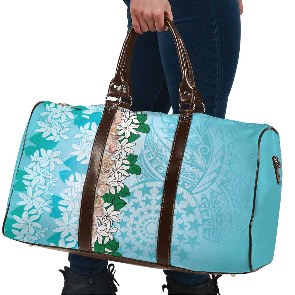 Cook Islands Tiare Maori With Conch Shell Travel Bag Pasifika Fest Polynesian Tattoo Turquoise
