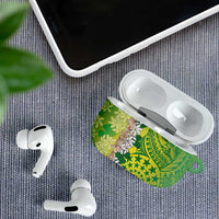 Cook Islands Tiare Maori With Conch Shell AirPods Case Pasifika Fest Polynesian Tattoo Green