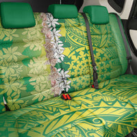 Cook Islands Tiare Maori With Conch Shell Back Car Seat Cover Pasifika Fest Polynesian Tattoo Green