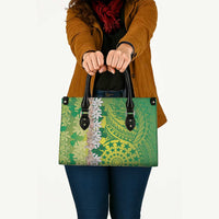 Cook Islands Tiare Maori With Conch Shell Leather Bag Pasifika Fest Polynesian Tattoo Green