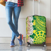 Cook Islands Tiare Maori With Conch Shell Luggage Cover Pasifika Fest Polynesian Tattoo Green