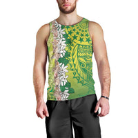 Cook Islands Tiare Maori With Conch Shell Men Tank Top Pasifika Fest Polynesian Tattoo Green