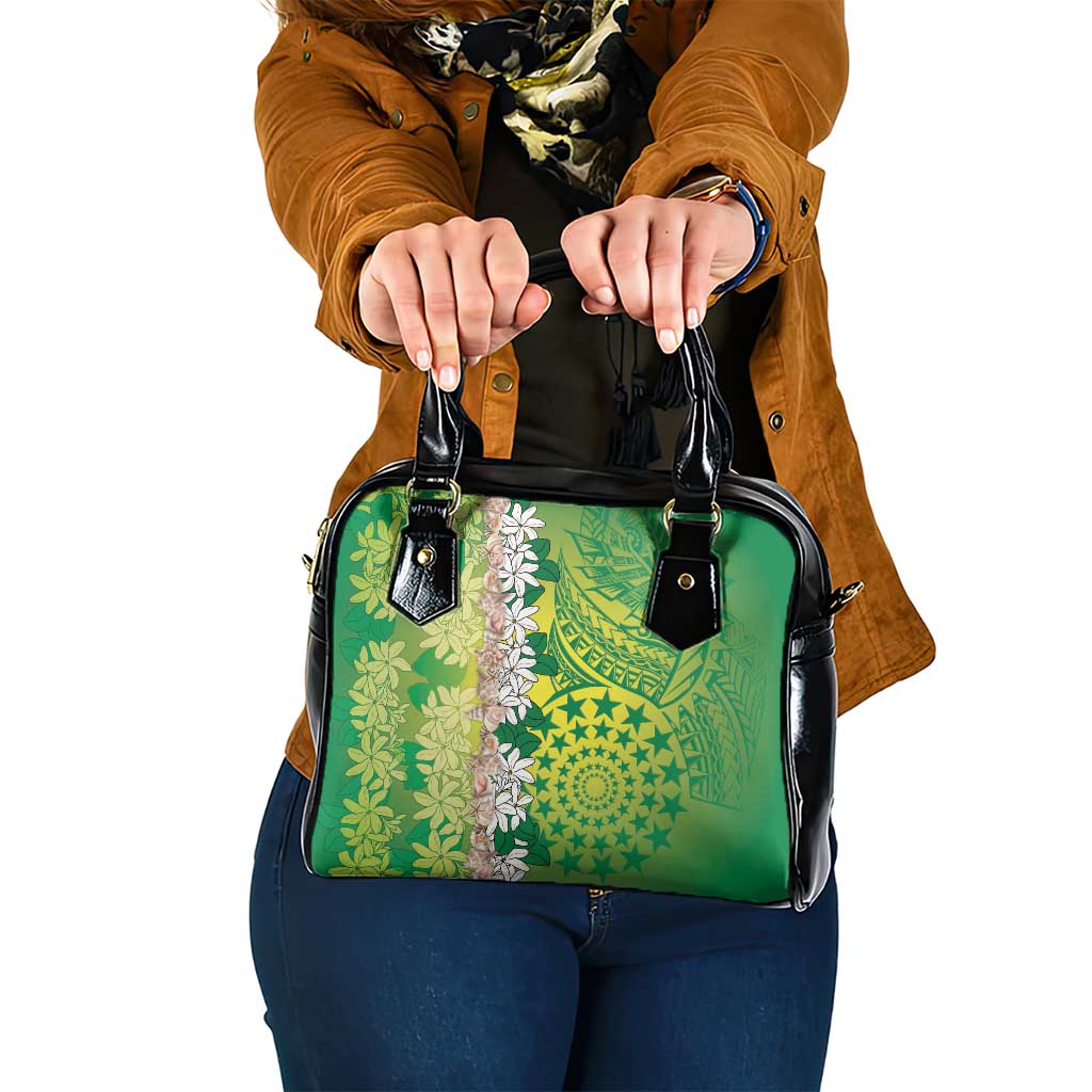 Cook Islands Tiare Maori With Conch Shell Shoulder Handbag Pasifika Fest Polynesian Tattoo Green