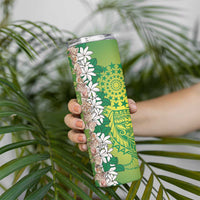 Cook Islands Tiare Maori With Conch Shell Skinny Tumbler Pasifika Fest Polynesian Tattoo Green
