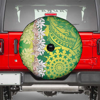 Cook Islands Tiare Maori With Conch Shell Spare Tire Cover Pasifika Fest Polynesian Tattoo Green