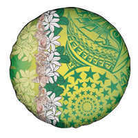 Cook Islands Tiare Maori With Conch Shell Spare Tire Cover Pasifika Fest Polynesian Tattoo Green