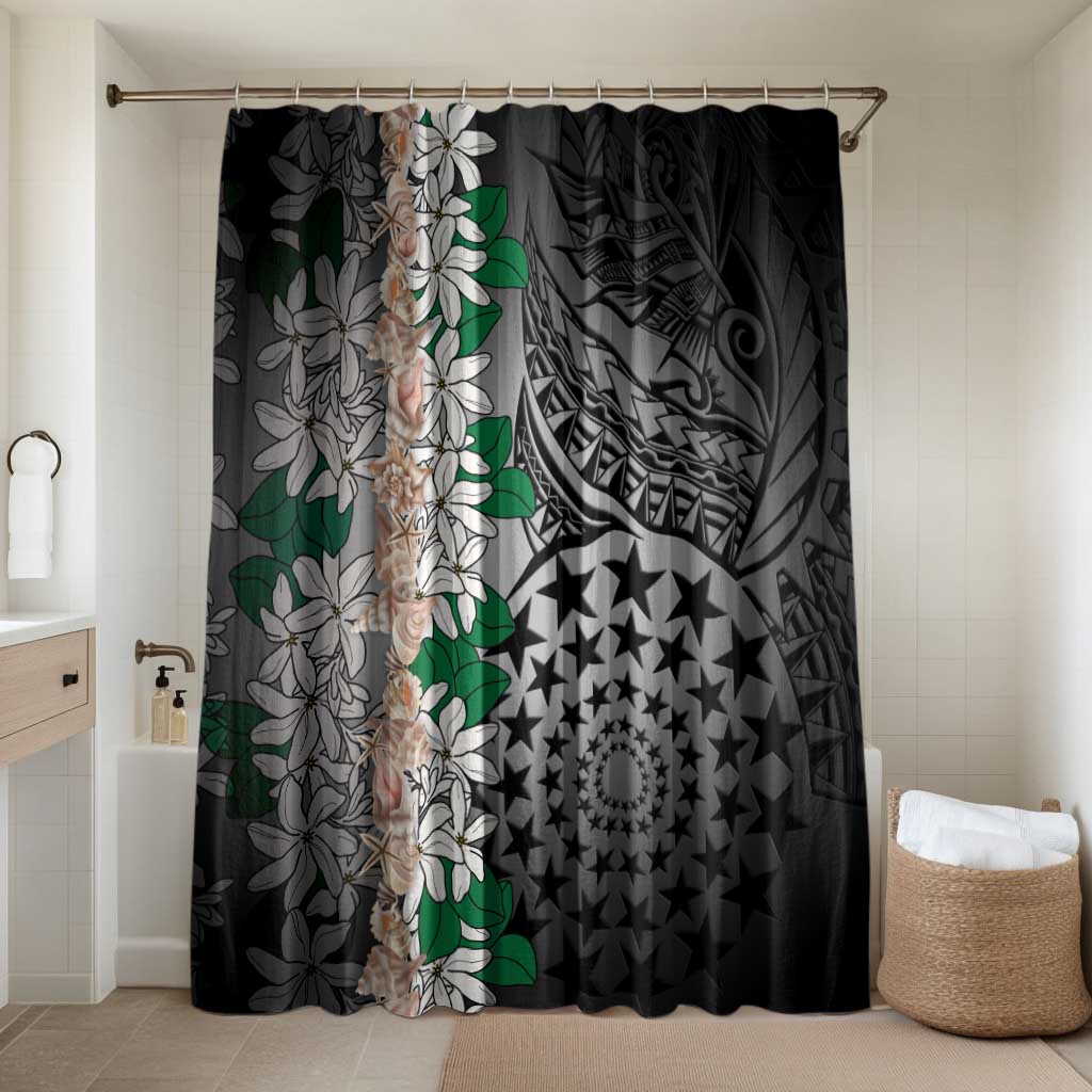 Cook Islands Tiare Maori With Conch Shell Bathroom Set Pasifika Fest Polynesian Tattoo Black