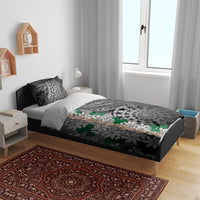 Cook Islands Tiare Maori With Conch Shell Bedding Set Pasifika Fest Polynesian Tattoo Black