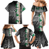 Cook Islands Tiare Maori With Conch Shell Family Matching Mermaid Dress and Hawaiian Shirt Pasifika Fest Polynesian Tattoo Black LT14 - Polynesian Pride