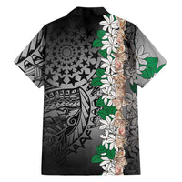 Cook Islands Tiare Maori With Conch Shell Family Matching Off The Shoulder Long Sleeve Dress and Hawaiian Shirt Pasifika Fest Polynesian Tattoo Black LT14 - Polynesian Pride