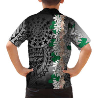 Cook Islands Tiare Maori With Conch Shell Family Matching Summer Maxi Dress and Hawaiian Shirt Pasifika Fest Polynesian Tattoo Black LT14 - Polynesian Pride