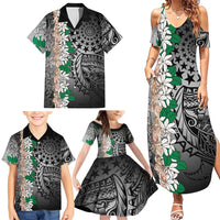 Cook Islands Tiare Maori With Conch Shell Family Matching Summer Maxi Dress and Hawaiian Shirt Pasifika Fest Polynesian Tattoo Black LT14 - Polynesian Pride