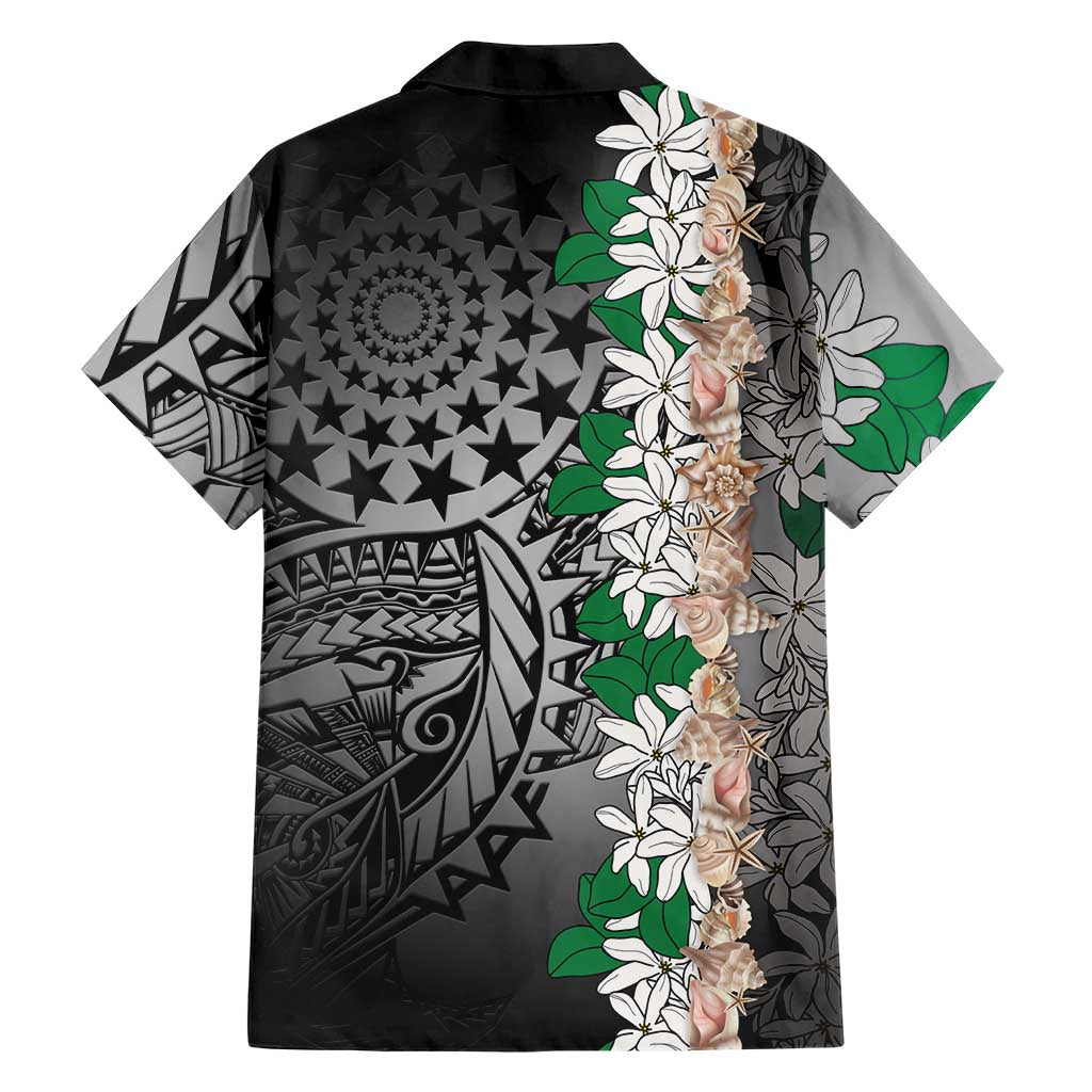 Cook Islands Tiare Maori With Conch Shell Hawaiian Shirt Pasifika Fest Polynesian Tattoo Black