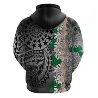 Cook Islands Tiare Maori With Conch Shell Hoodie Pasifika Fest Polynesian Tattoo Black