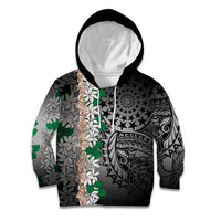 Cook Islands Tiare Maori With Conch Shell Kid Hoodie Pasifika Fest Polynesian Tattoo Black