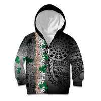 Cook Islands Tiare Maori With Conch Shell Kid Hoodie Pasifika Fest Polynesian Tattoo Black