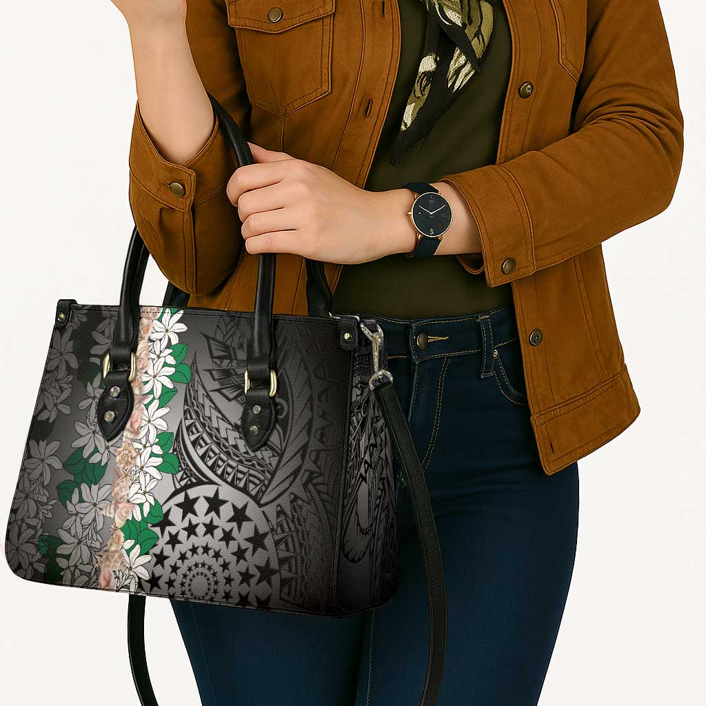 Cook Islands Tiare Maori With Conch Shell Leather Bag Pasifika Fest Polynesian Tattoo Black