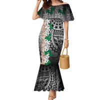 Cook Islands Tiare Maori With Conch Shell Mermaid Dress Pasifika Fest Polynesian Tattoo Black