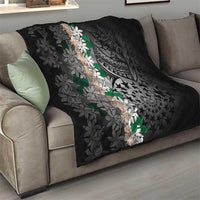 Cook Islands Tiare Maori With Conch Shell Quilt Pasifika Fest Polynesian Tattoo Black