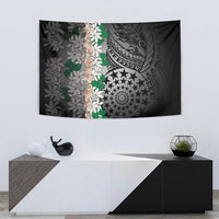 Cook Islands Tiare Maori With Conch Shell Tapestry Pasifika Fest Polynesian Tattoo Black