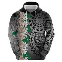Cook Islands Tiare Maori With Conch Shell Zip Hoodie Pasifika Fest Polynesian Tattoo Black