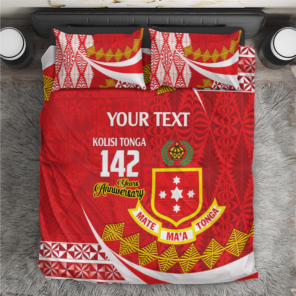 Personalised Kolisi Tonga College Atele Bedding Set Mate Maa Tonga 142 Years Anniversary