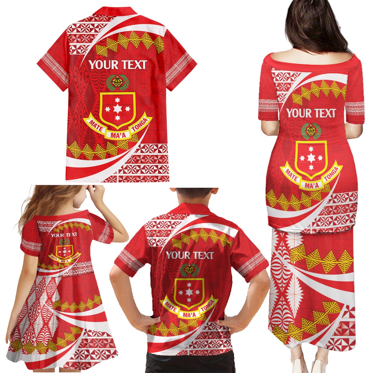 Personalised Kolisi Tonga College Atele Family Matching Puletasi and Hawaiian Shirt Mate Maa Tonga 142 Years Anniversary LT14 - Polynesian Pride