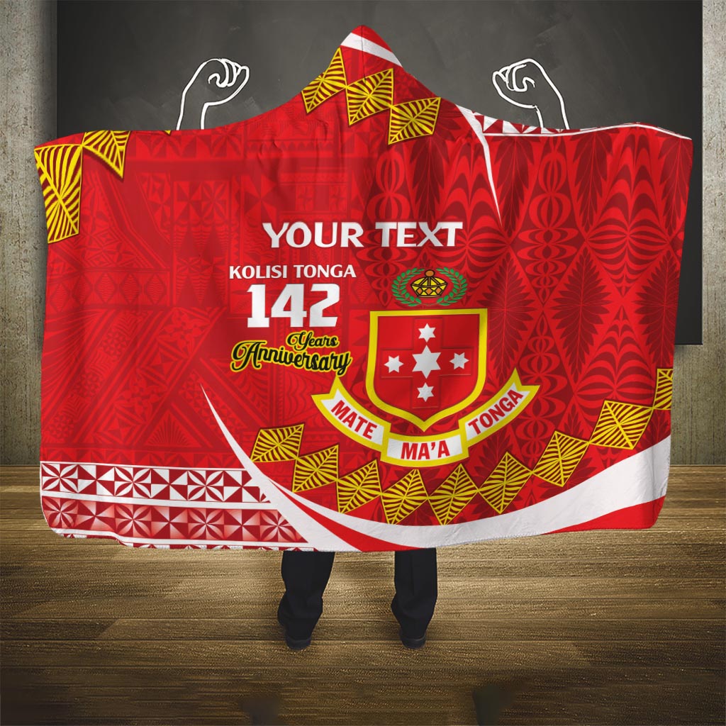 Personalised Kolisi Tonga College Atele Hooded Blanket Mate Maa Tonga 142 Years Anniversary