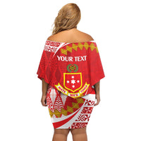 Personalised Kolisi Tonga College Atele Off Shoulder Short Dress Mate Maa Tonga 142 Years Anniversary