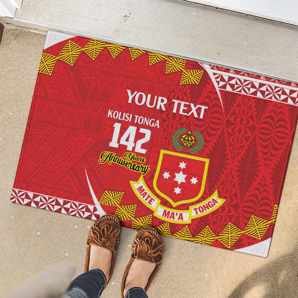 Personalised Kolisi Tonga College Atele Rubber Doormat Mate Maa Tonga 142 Years Anniversary