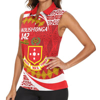 Personalised Kolisi Tonga College Atele Women Sleeveless Polo Shirt Mate Maa Tonga 142 Years Anniversary