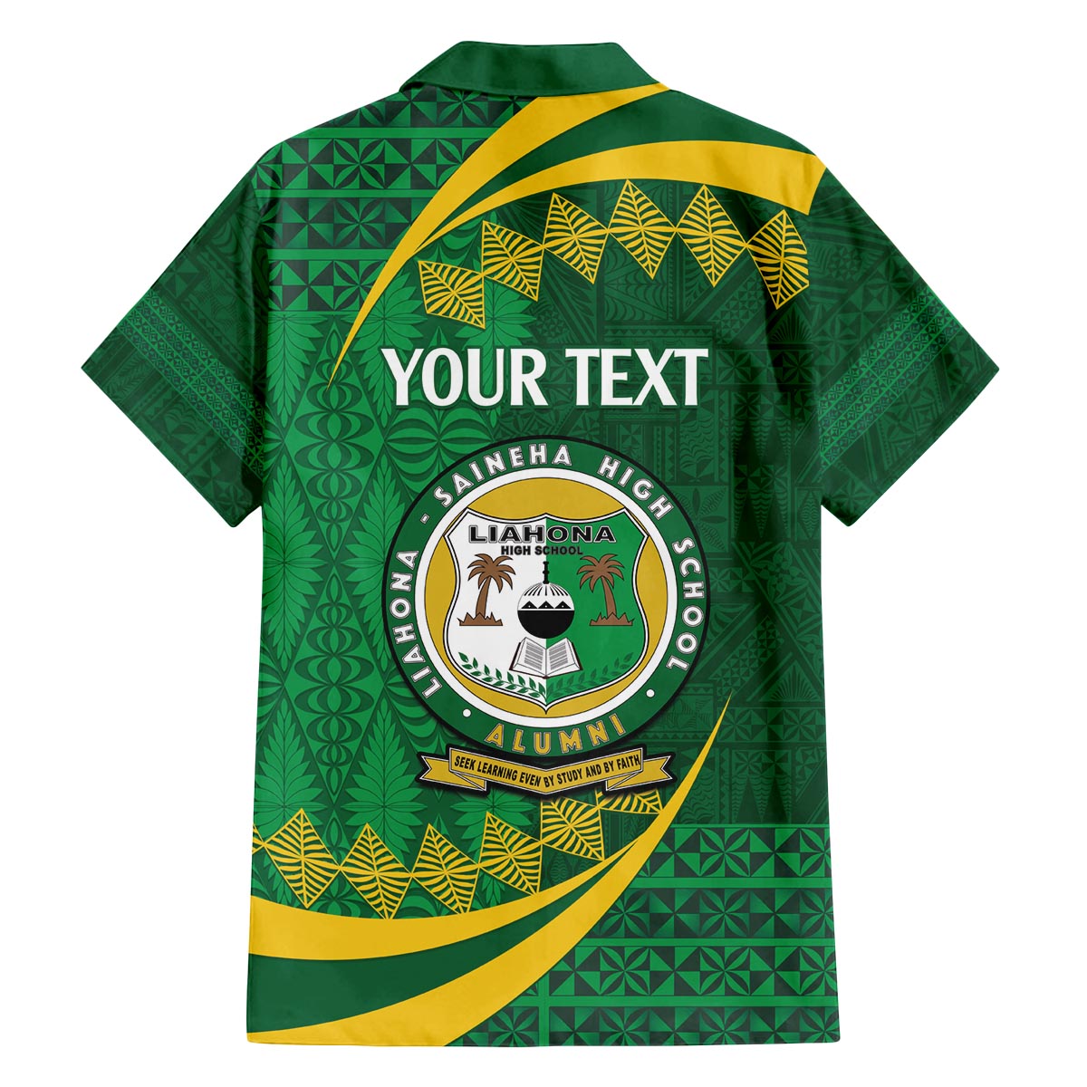 Personalised Tonga Liahona-Saineha High School Family Matching Puletasi and Hawaiian Shirt Happy 76 Years Anniversary LT14 - Polynesian Pride