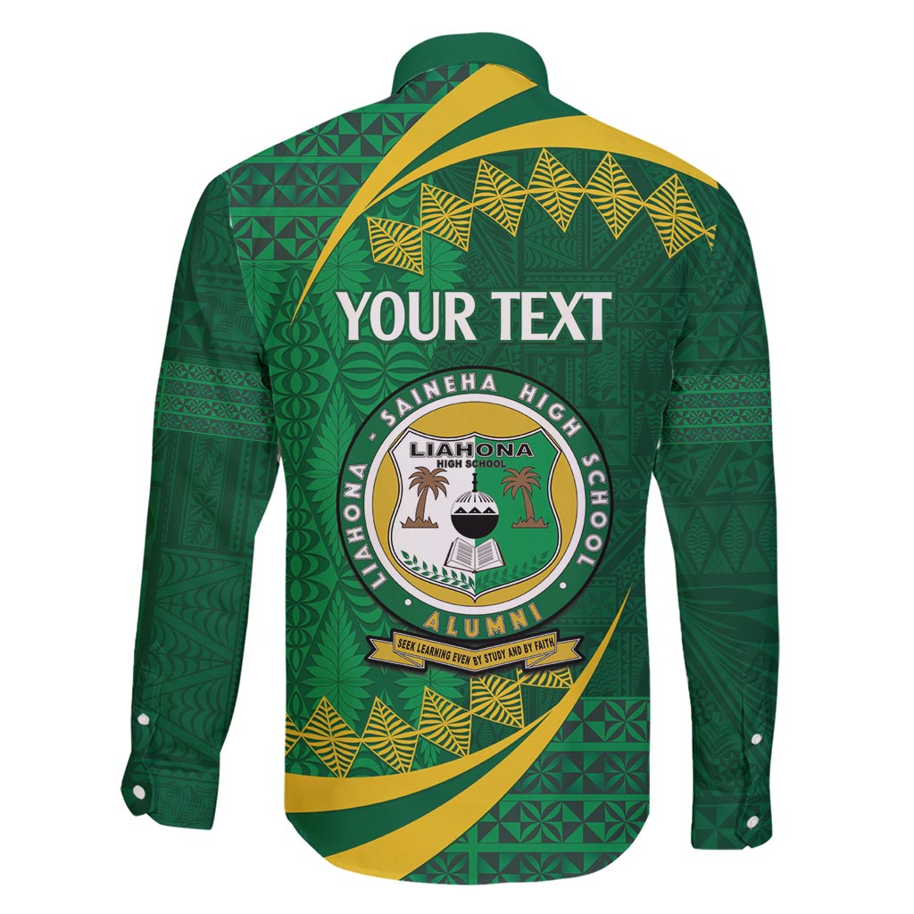 Personalised Tonga Liahona-Saineha High School Family Matching Short Sleeve Bodycon Dress and Hawaiian Shirt Happy 76 Years Anniversary