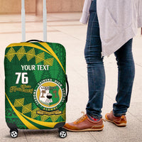 Personalised Tonga Liahona-Saineha High School Luggage Cover Happy 76 Years Anniversary LT14 Green - Polynesian Pride